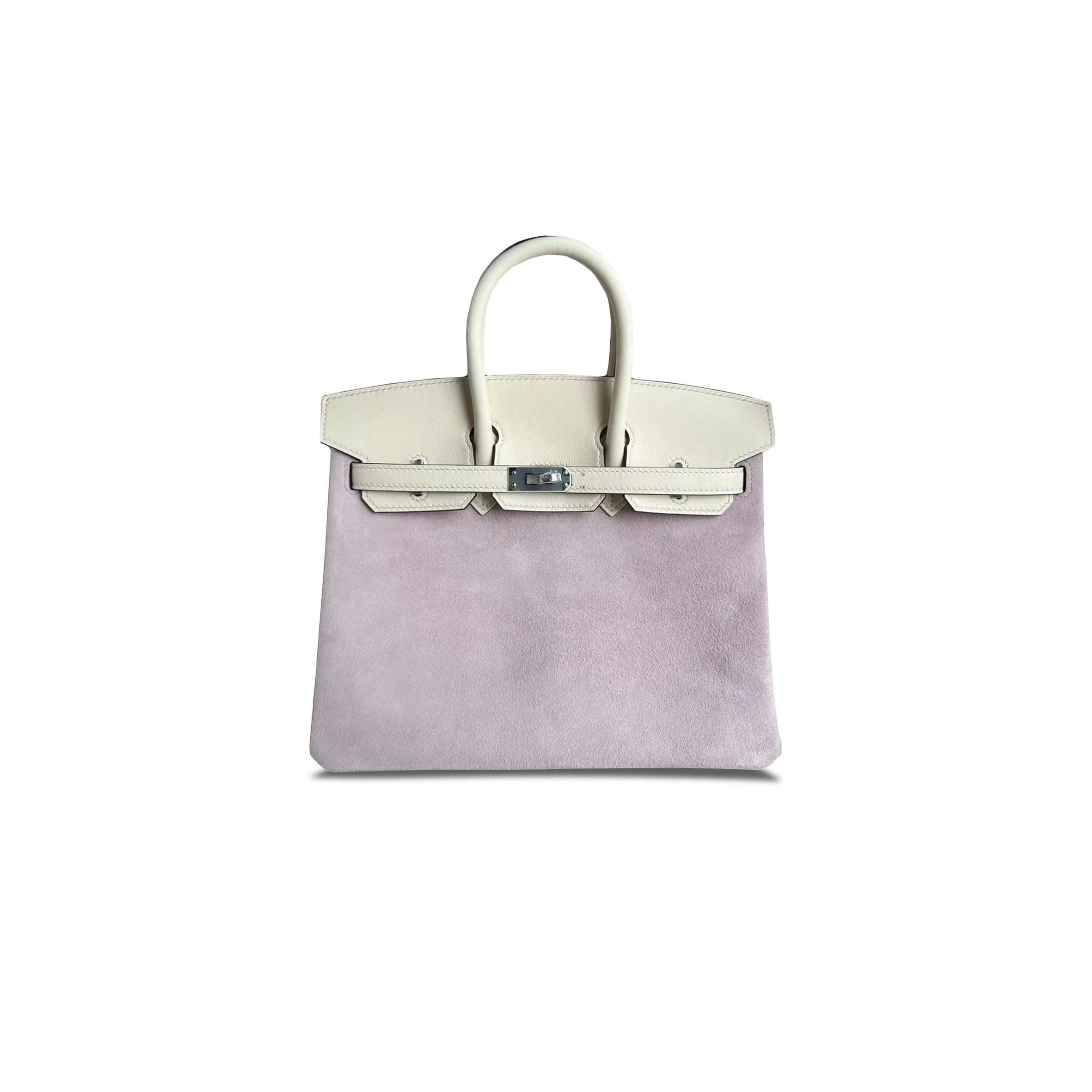 HERMES MASTER BIRKIN 25 WISTERIA PINK SUEDE HANDBAG 2440209 (25*20*13cm)